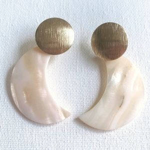 Mother of Pearl Moon Earrings
